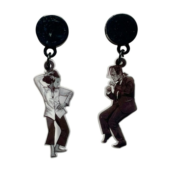Retro Halloween Frankenstein Earrings – Pulp Fiction Inspired Movie Jewelry - Picture 1 of 12